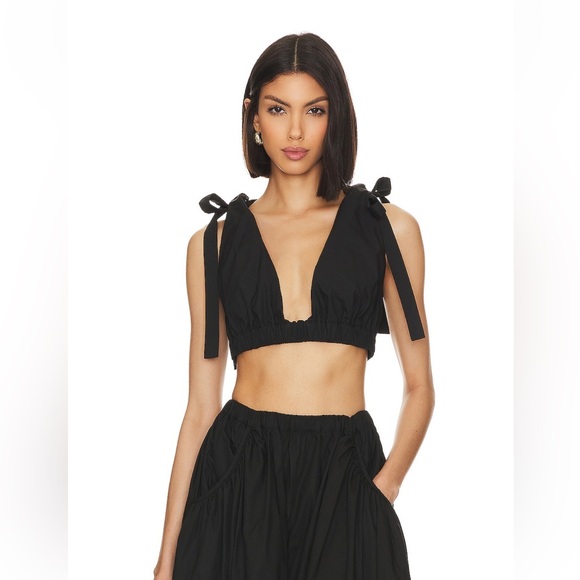 L’Academie Arman Poplin Set XS Black Crop Top & Maxi Skirt with Pockets - Picture 5 of 10